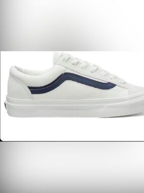 VANS Old Skool Blue White Lace Up Canvas Comfort Sneakers Men Size 8.5